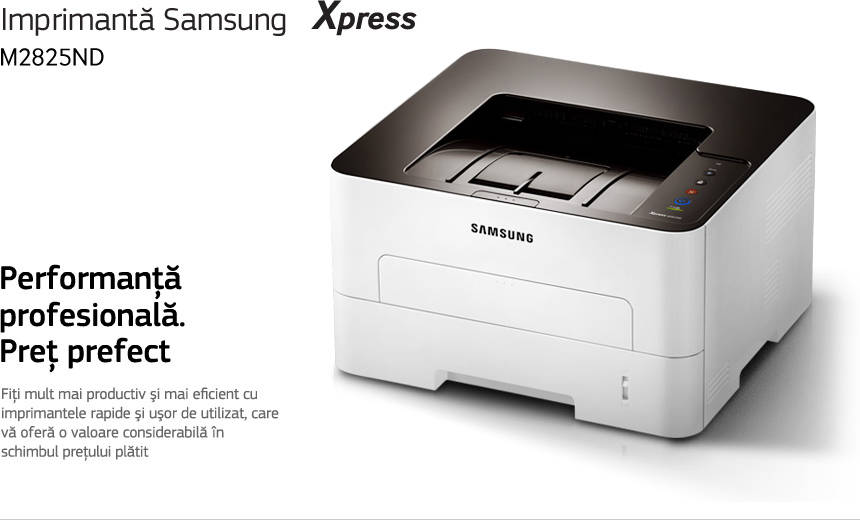 Imprimanta Samsung Xpress M2825DW. Performanta profesionala. Pret prefect. Fiti mult mai productiv si mai eficient cu imprimantele rapide si usor de utilizat, care va ofera o valoare considerabila in schimbul pretului platit.
