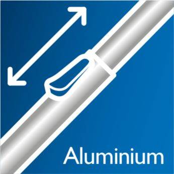 Curatare confortabila gratie tubului din aluminiu foarte usor