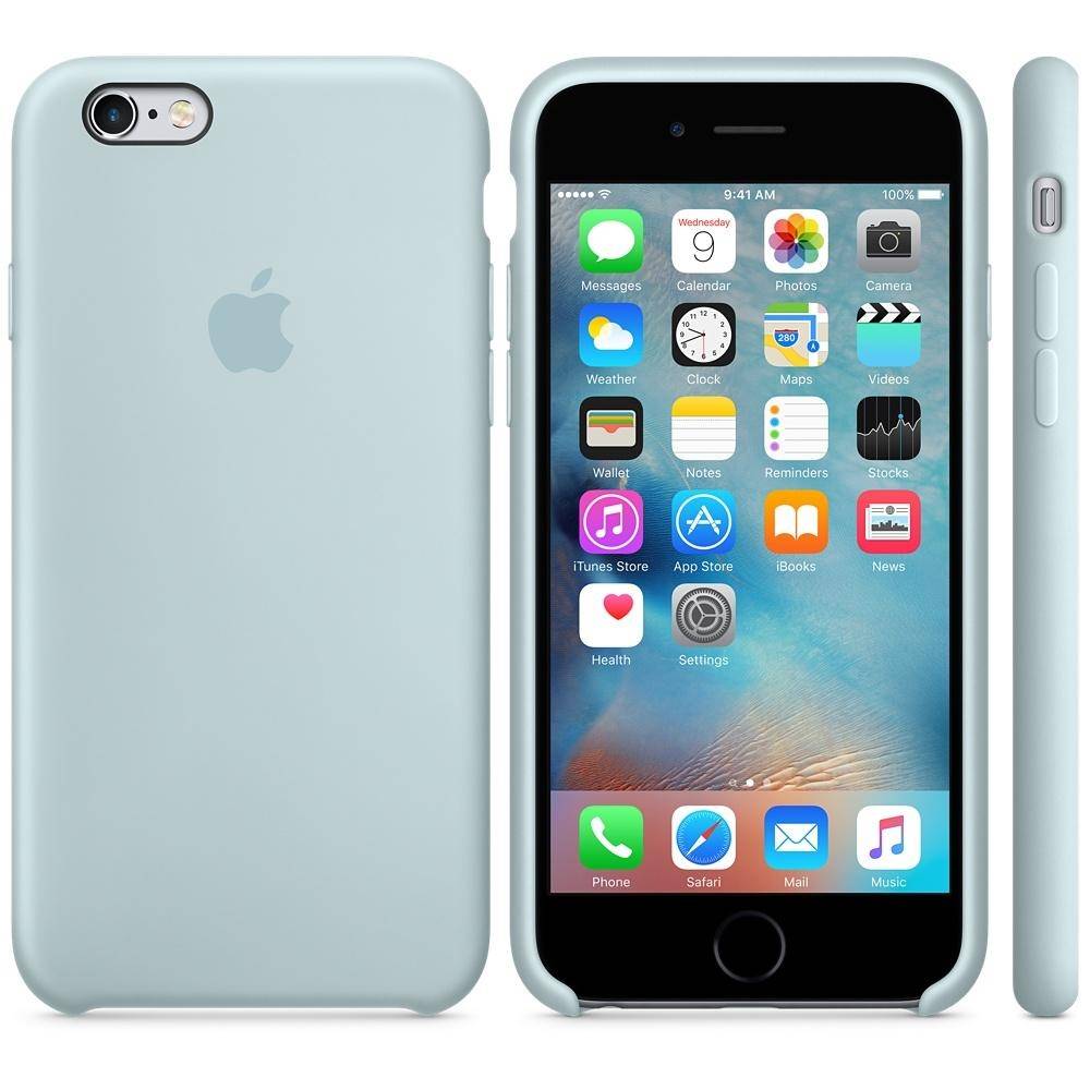 Capac protectie spate Apple Silicone Case Turquoise pentru iPhone 6s, MLCW2ZM A