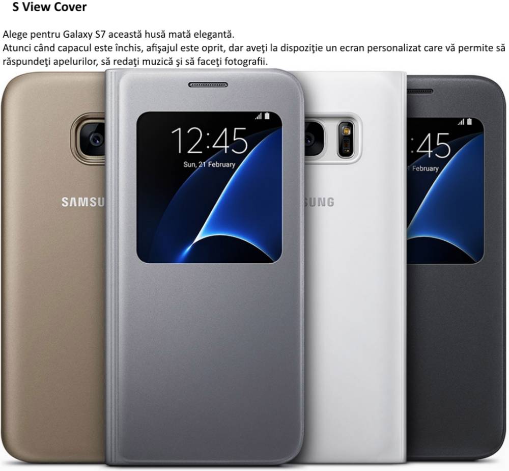 Husa S View Black pentru Samsung Galaxy S7 (G930)