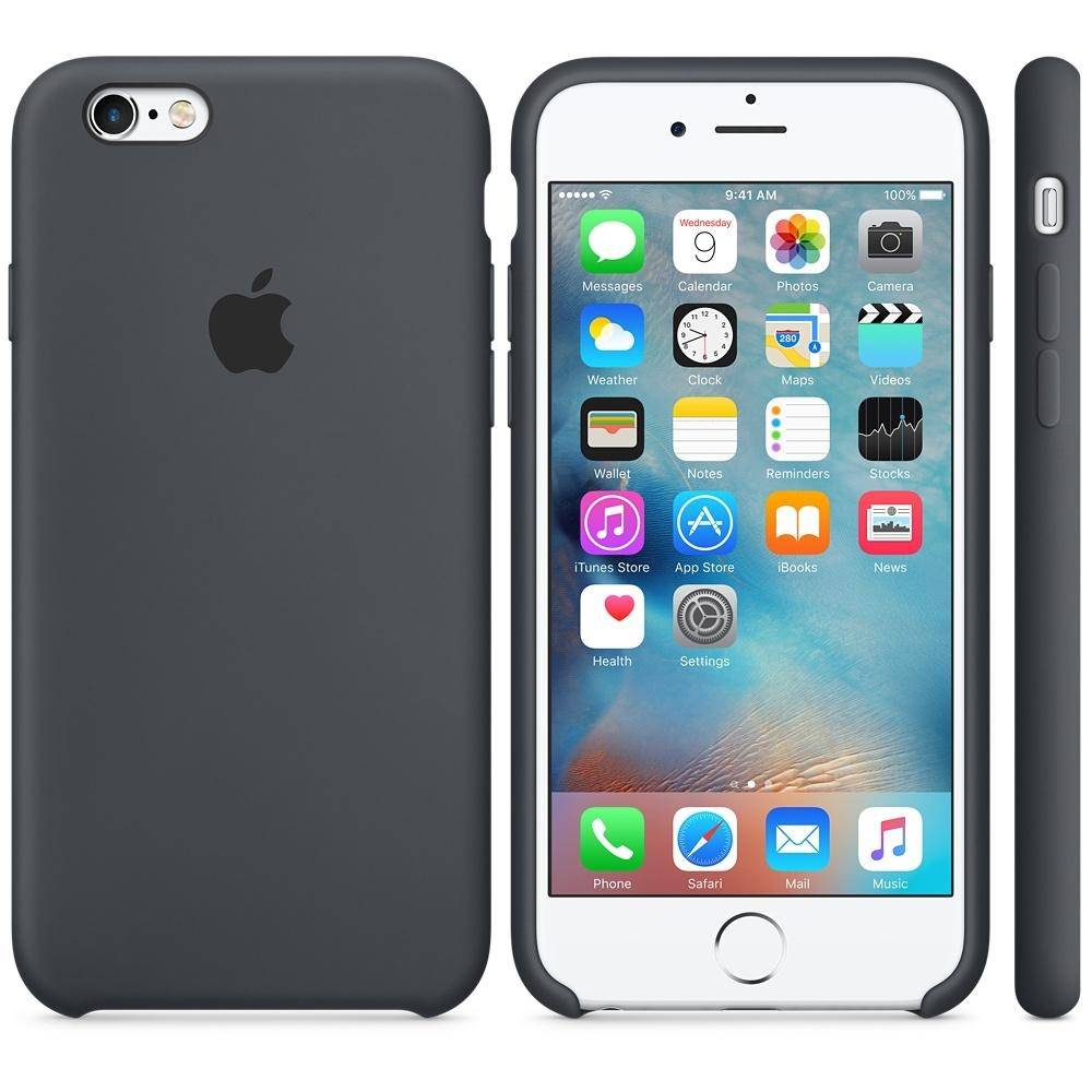 Capac protectie spate Apple Silicone Case Charcoal Black pentru iPhone 6s, MKY02ZM A
