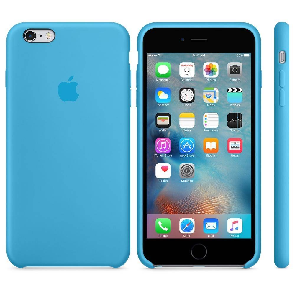 Capac protectie spate Apple Silicone Case Blue pentru iPhone 6s Plus, MKXP2ZM A