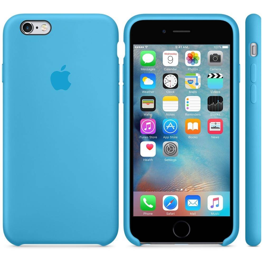 Capac protectie spate Apple Silicone Blue pentru iPhone 6s, MKY52ZM A 2