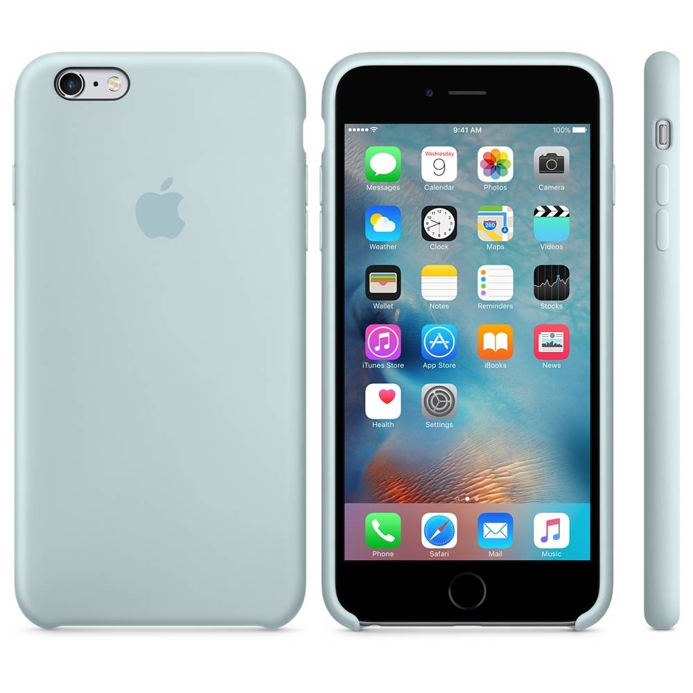 Capac protectie spate Apple Silicone Case Turquoise pentru iPhone 6s Plus, MLD12ZM A