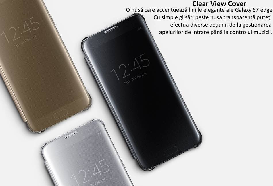 Husa Clear View Cover pentru Samsung Galaxy S7 Edge (G935)