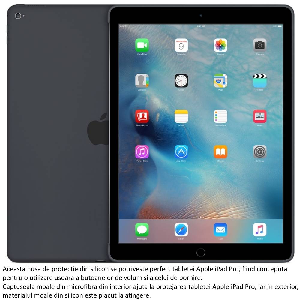 Husa Apple Silicone Case pentru iPad Pro, MK0D2ZM A Charcoal Gray