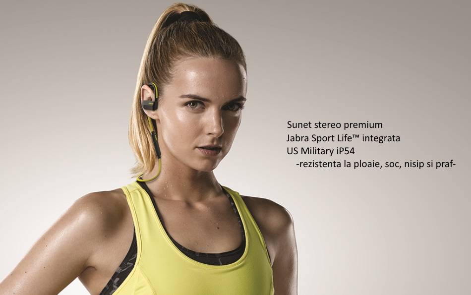 Casti Bluetooth Stereo Jabra Sport Pace Wireless, Galben .