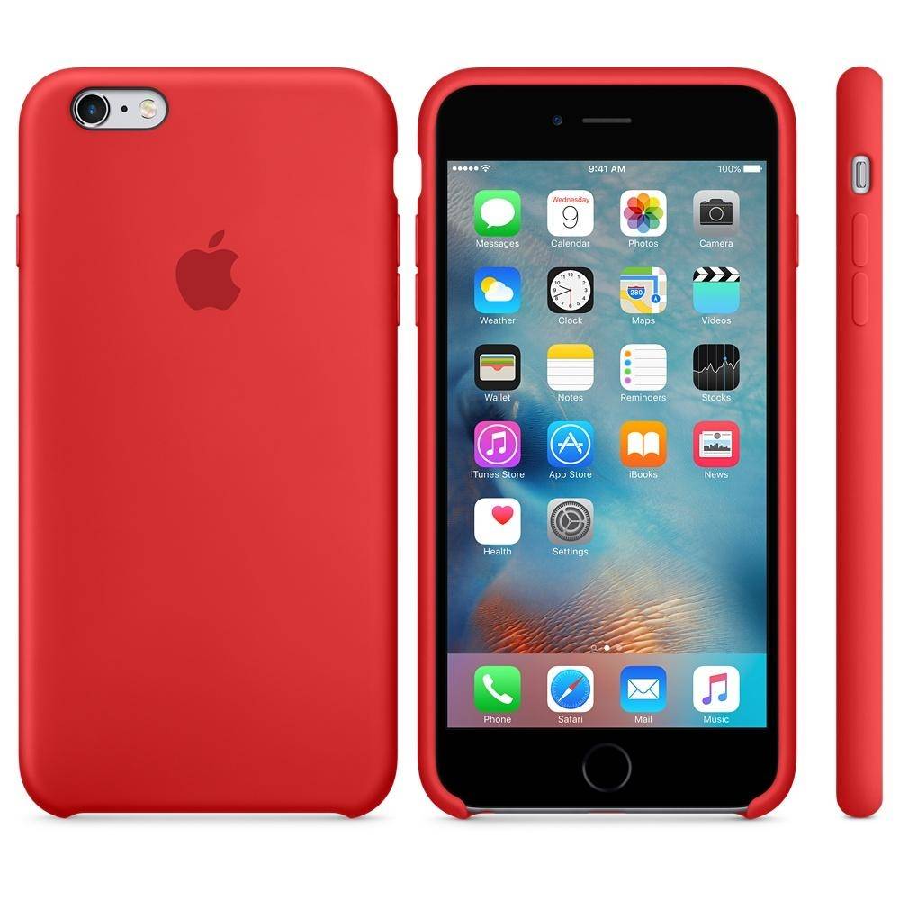 Capac protectie spate Apple Silicone Case Red pentru iPhone 6s Plus, MKXM2ZM A