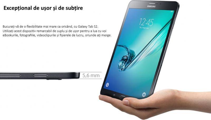 Tableta Samsung Galaxy Tab S2 8.0, Octa-Core, 32GB + 3GB RAM, LTE, T719 Black
