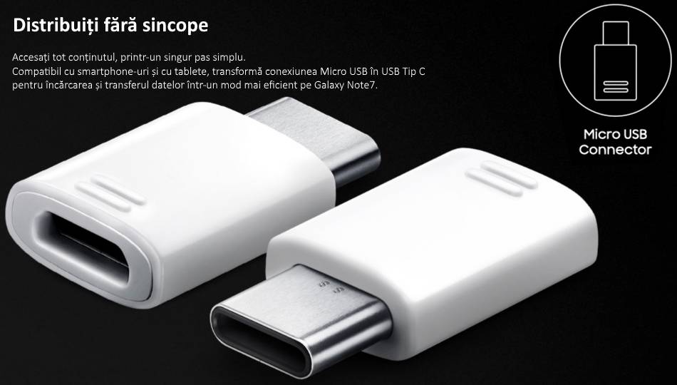 Adaptor Samsung USB-C - microUSB, GN930BW White