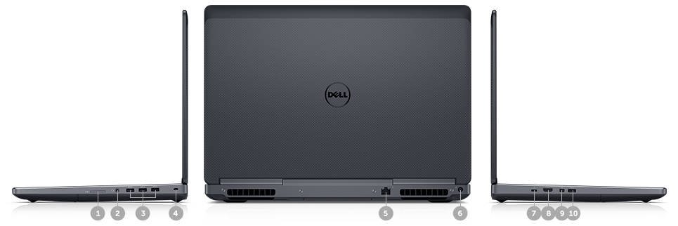 Noua Dell Precision 15 seria 7000 (7710) – porturi şi sloturi