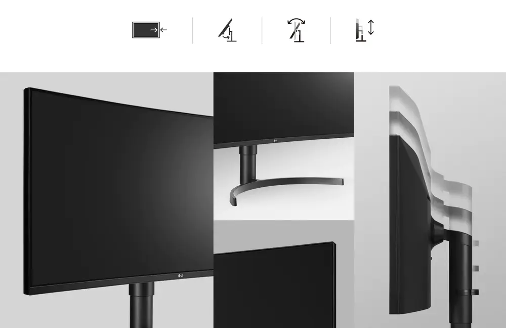 Design ergonomic: Design practic fara margini, suport cu un singur clic, inclinare si inaltime