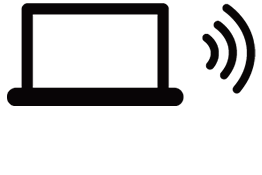 Diagrama cu un laptop cu unde de imperechere in dreapta