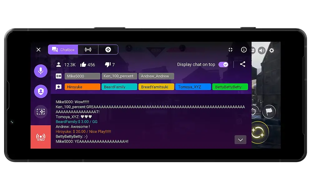 Imagine cu un Xperia 5 V cu interfata Chat pe ecran