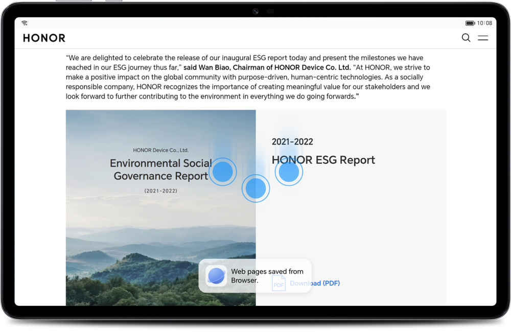 Toate sunt salvate cu o glisare cu trei degete