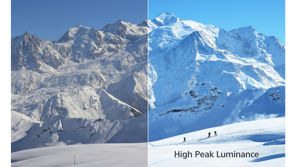 2 scene cu zăpadă pentru a arăta contrastul cu High Peak Luminescence