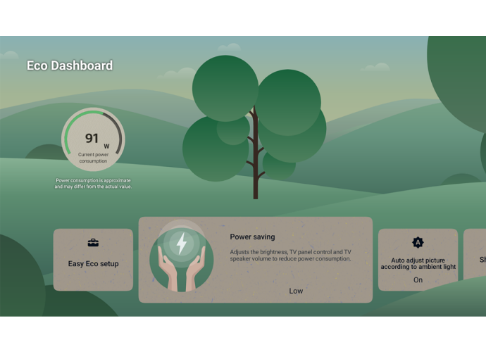 Imagine demonstrativă a modificării setărilor ecologice